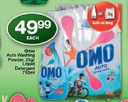 Omo Auto Washing Powder-2Kg/Liquid Detergent-750ml Each