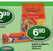 Fatti's & Moni's Spaghetti/Macaroni-500g Each