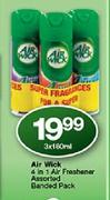 Air Wick 4 In 1 Air Freshener Assorted Banded Back-3X180ml