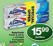 Aquafresh Fresh & Minty + Ultimate Toothpaste Banded Pack-2X100ml