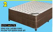 King Koil Saturn Euro Pillow Top Queen Base Set