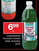 House Brand Concentrated Flavoured Cordial Drink Assorted-1ltr Each