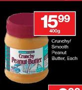 House Brand Crunchy Smooth Peanut Butter-400g Each