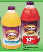 Daly's Concentrated Squash Assorted-1.5L Each