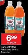 House Brand Concentrated Flavoured Drink-1Ltr Each