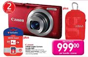 Canon A4000 Digital Camera Bundle Red-Per Bundle