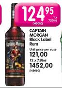 Captain Morgan Black Label Rum-12X750ml