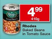 Rhodes Baked Beans in Tomato Sauce-410gm