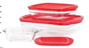 Arcuisine Rectangular Dish With Plastic Lid-2.7L Each