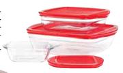 Arcuisine Rectangular Dish With Plastic Lid-1.25L Each