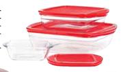 Arcuisine Square Dish With Plastic Lid-1L Each