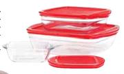 Arcuisine Square Dish With Plastic Lid-2.3L Each