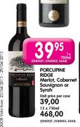 Porcupine Ridge Merlot,Cabernet SAuvignon Or Syrah-1 x 750ml
