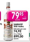 Smirnoff 1818 Vodka-12 x 750ml