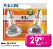 Philips 40W SES R50 Blister-2 Per Pack