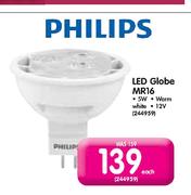 Philips LED Globe MR16-5W Each