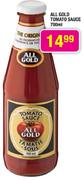 All Gold Tomato Sauce-700ml/Each