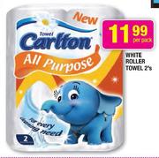 Carlton White Roller Towel-2's Pack