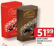 Lindt Lindor Cornet Assorted-200gm Each