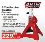 Auto Kraft 3 Ton Ratchec Trestles-Per Set