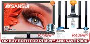 Sansui LED Full HD 3D TV (STY1646)-46" + Samsung Tallboy Home Theatre System-(E3550K)