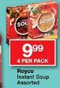 Royco Instant Soup Assorted-4's Per Pack
