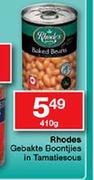 Rhodes Gebakte Boontjies In Tamatiesous-410gm Each