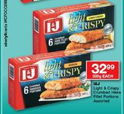 I&J Light & Crispy Crumbed Hake Fillet Portions Assorted-500g Each