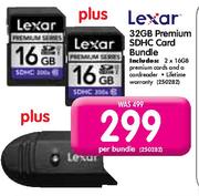 Lexar 32GB Premium SDHC Card Bundle