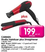 Carmen Studio Hairdryer Plus Straightener(1937)-Per Set