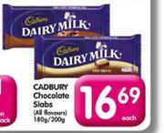 Cadbury Chocolate Slabs-180g/200g