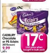 Cadbury Chocolate Or PS Eclairs-Each