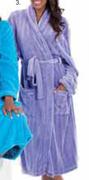 Satin Stripe Coral Fleece Gown-Each