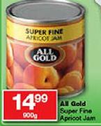 All Gold Super Fine Apricot Jam-900gm Each