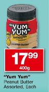 "Yum Yum" Peanut Butter Assorted-400g Each
