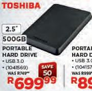 Toshiba 500GB Portable Hard Drive