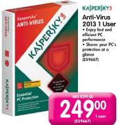 Kaspersky Anti-Virus 2013 1 User