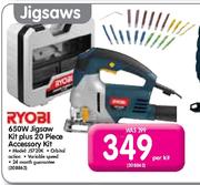 Special Ryobi 650W Jigsaw Kit Plus 20 Piece Accessory Kit JS720K