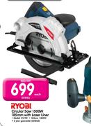 Ryobi Circular Saw 1500W 185mm With Laser Liner (CS190)-Each