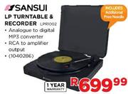 Sansui LP Turntable & Recorder(LPR1002)