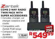 Zartek Comb 2-Way Radio Twin Pack With Super Accessories