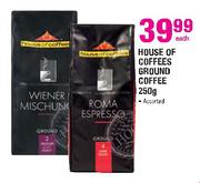 House Of Coffees Ground Coffee Assorted - 250g Each
