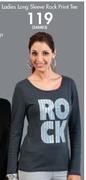 Legend Ladies Long Sleeve Rock Print Tee
