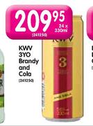 KWV 3YO Brandy And Cola-24X330ml