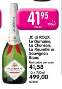 JC Le Roux Le Domaine, La Chanson, La Fleurette Or Sauvignon Blanc-1X750ml