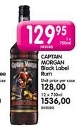 Captain Morgan Black Label Rum-1X750ml