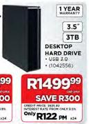 Toshiba 3.5" 3TB Desktop Hard Drive