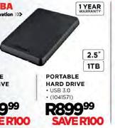 Toshiba 2.5" 1TB Portable Hard Drive