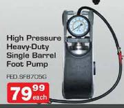 Auto Kraft High Pressure Heavy-Duty Single Barrel Foot Pump Each
