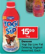Danone Yogi Sip Low Fat Drinking Yoghurt Assorted-1kg Each